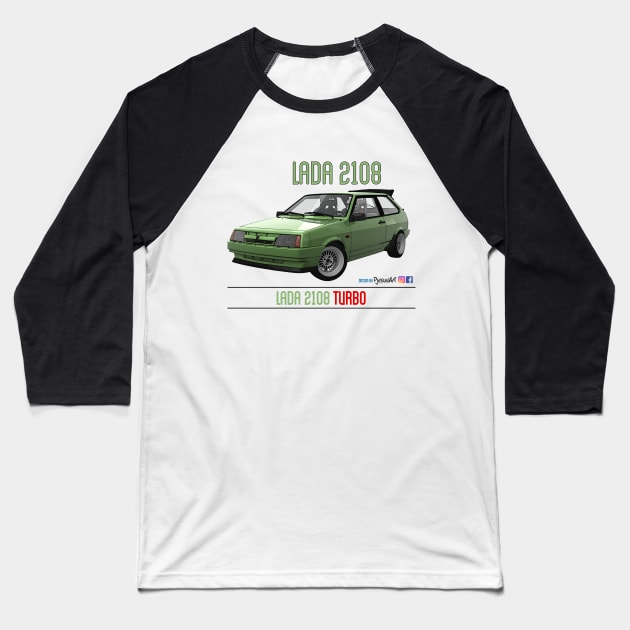 Lada 2108 Turbo Fern Green Baseball T-Shirt by PjesusArt